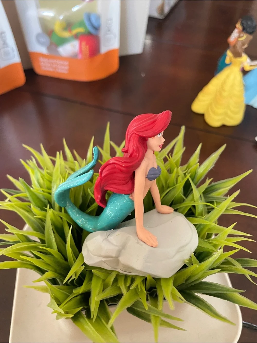 Disney Little Mermaid Ariel Figurine Toy - Red Hair, Teal Tail